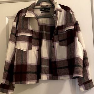 Zara Cropped Plaid Shacket